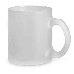 Caneca em vidro com efeito fosco 