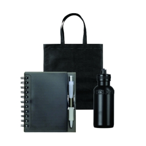 Kit Garrafa, Sacola e Caderno com Caneta Personalizado