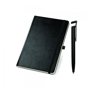 kit de caderno e caneta personalizados PRETO