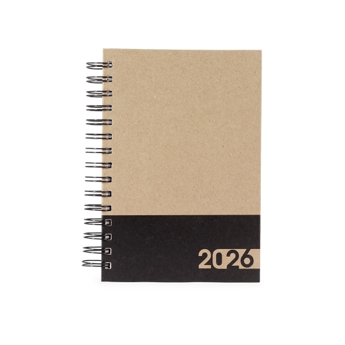 Agenda Diária 2026 Personalizada com Capa Kraft e Wire-O-15112