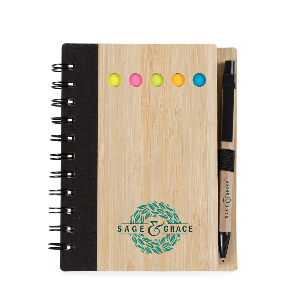 Bloco de Anotações Bambu com Caneta Personalizado-13776