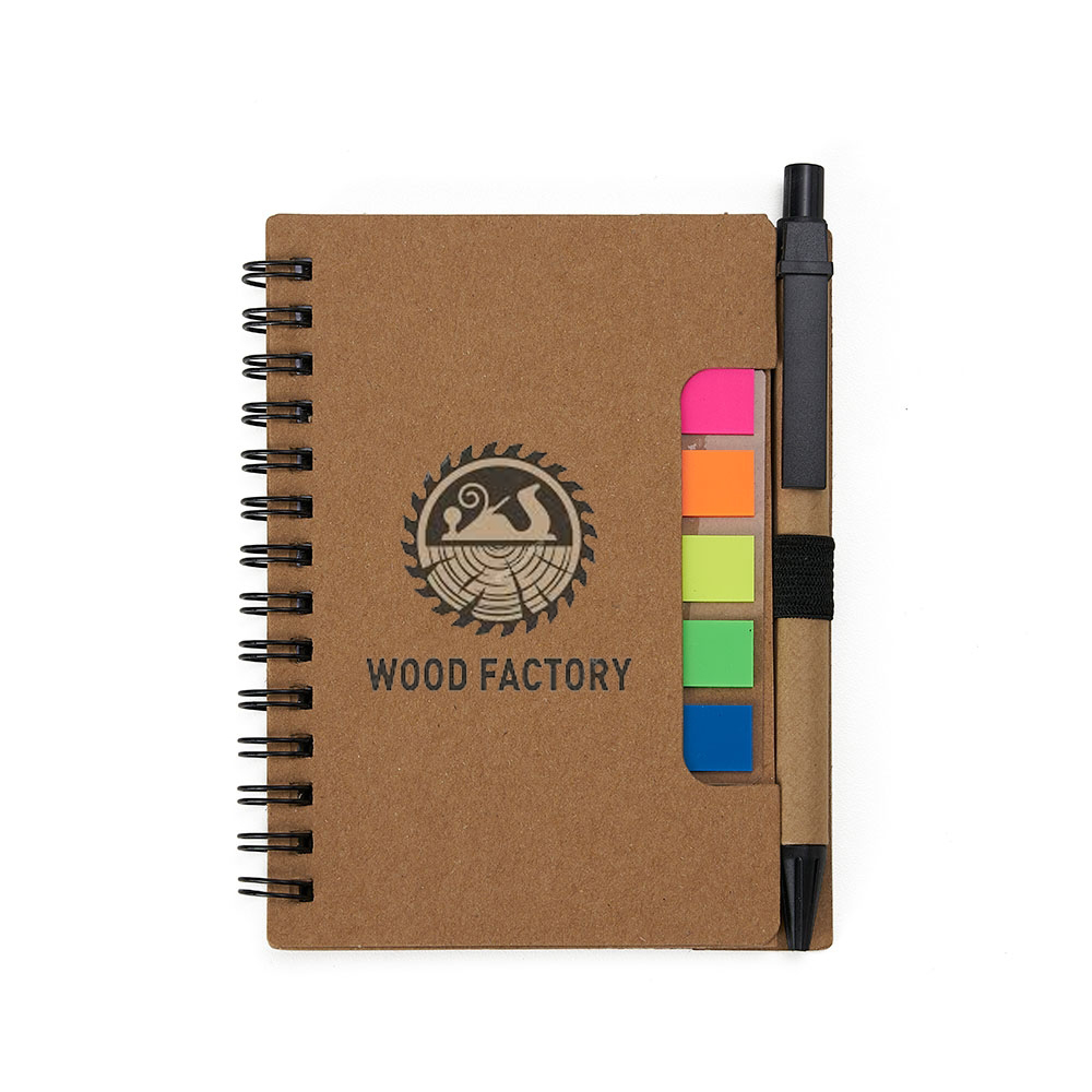 Bloco de Anotações Ecológico com Autoadesivos e Caneta Personalizado-14609