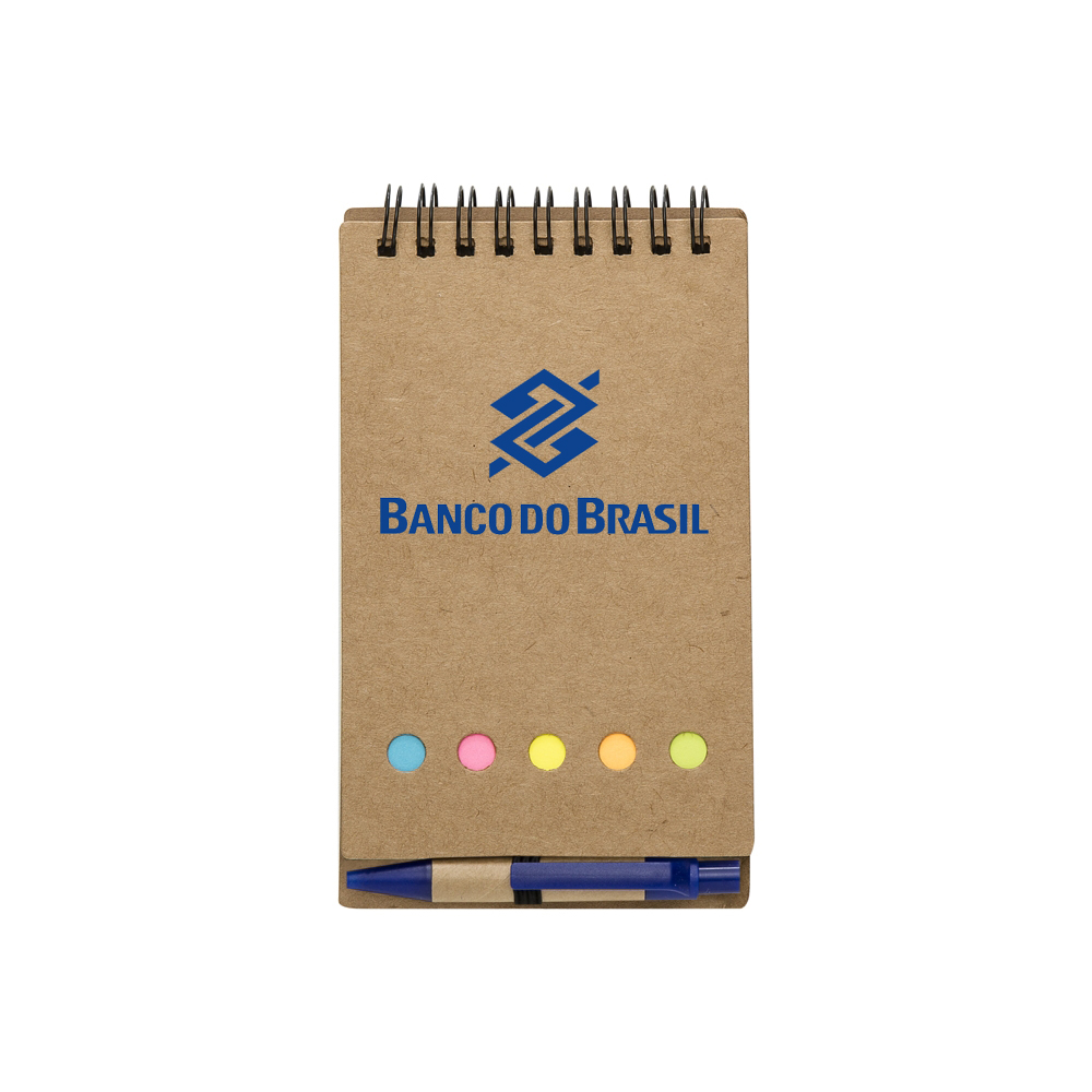 Bloco de Anotações com Autoadesivos e Caneta Personalizado-12244B