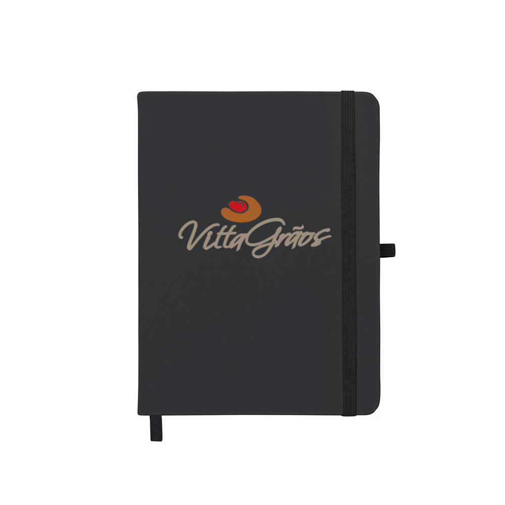 Caderneta tipo Moleskine com Porta Caneta Personalizado -14429P