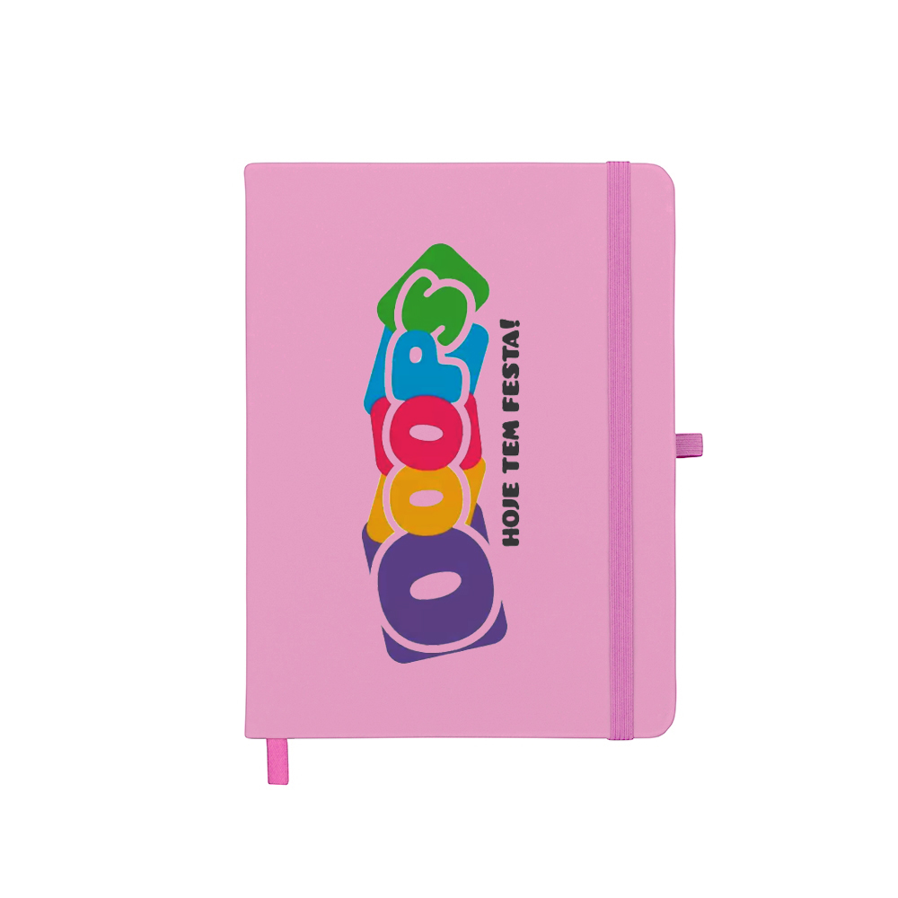 Caderneta tipo Moleskine com Porta Caneta Personalizada-14429S