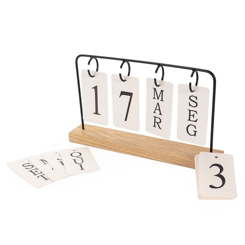 Calendário de Madeira com Alça de Metal-15250