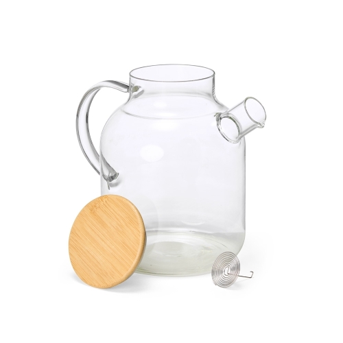 Chaleira de Vidro Borossilicato 1,8L com Tampa de Bambu-08292