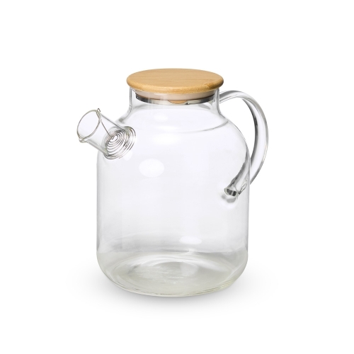 Chaleira de Vidro Borossilicato 1,8L com Tampa de Bambu-08292
