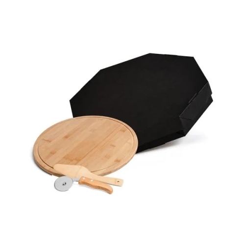 Conjunto para Pizza em Bambu 35cm – 3 Peças Personalizado-PD-10333