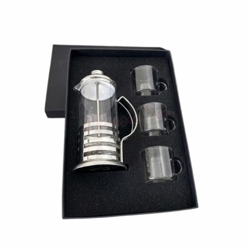 Kit Café Prensa Francesa e Xícaras Borossilicato-kit-19086