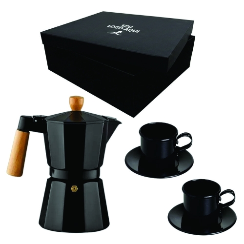 Kit Cafeteria Personalizada com Xícara e Cafeteira Italiana-kit-14947