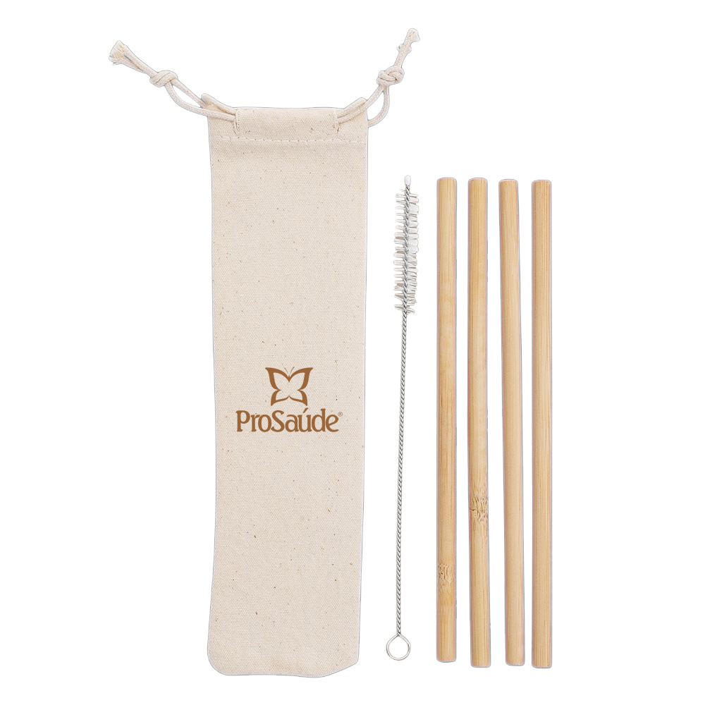 Kit Personalizado com Canudos de Bambu com Escova de Limpeza Ecológico Personalizado-14597