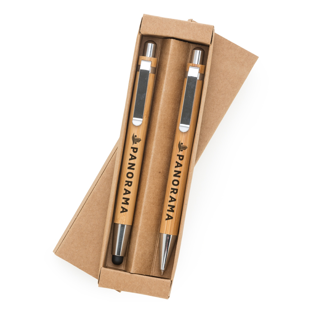 Kit Ecológico Caneta e Lapiseira Bambu Personalizado-13796