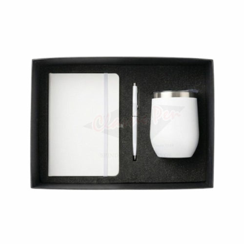 Kit Executivo com Caderneta Emborrachada e Copo Térmico Inox e Caneta-13546T-Kit