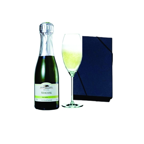 Kit Taça e Mini Espumante em caixa Personalizada Brindes-1016kit