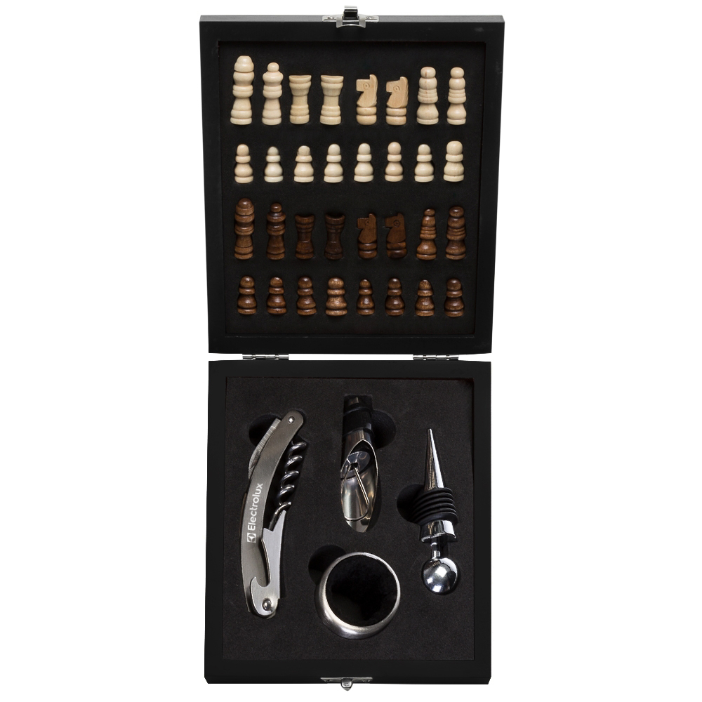 Kit Vinho Xadrez 4 peças Personalizado-12046