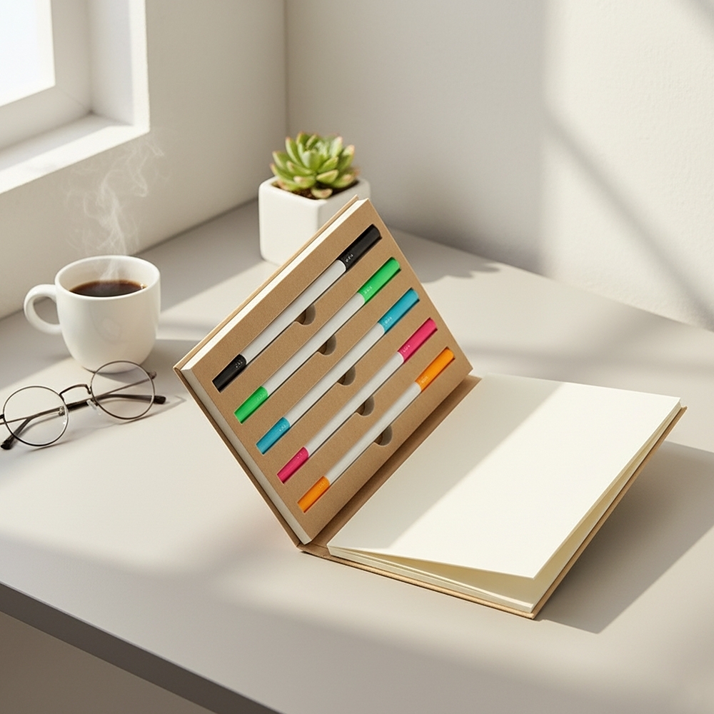 Bloco de Anotações com Canetas Coloridas Personalizado