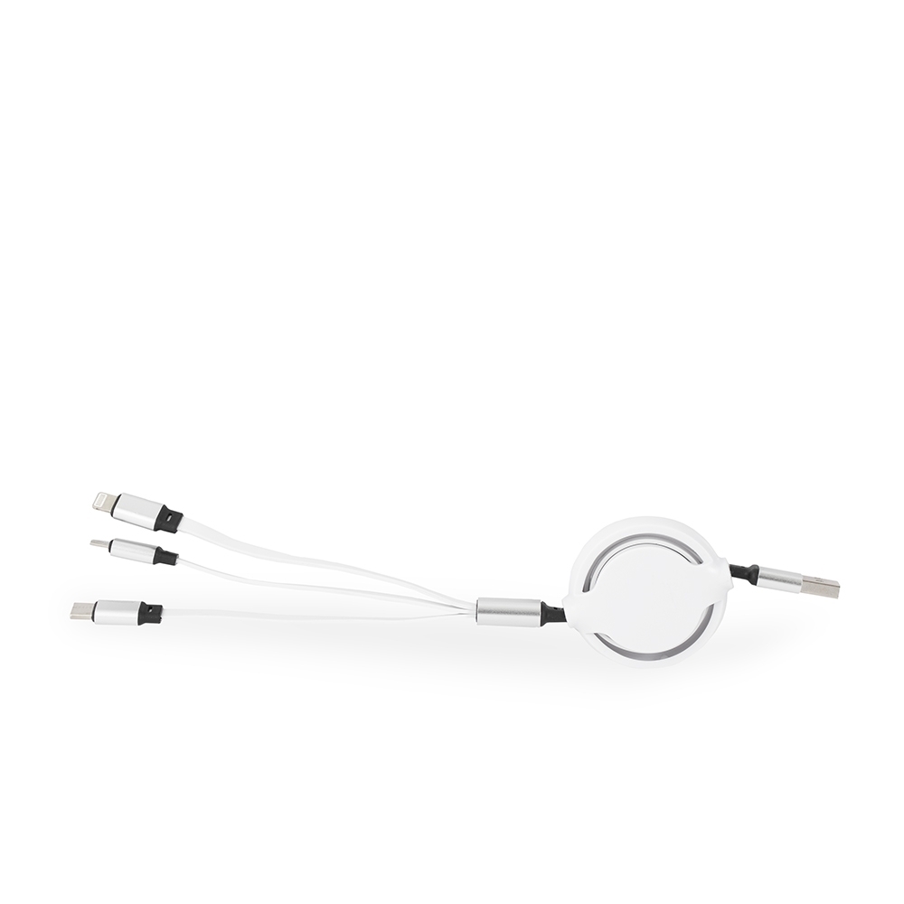 Cabo USB Retrátil 3 em 1 Personalizado