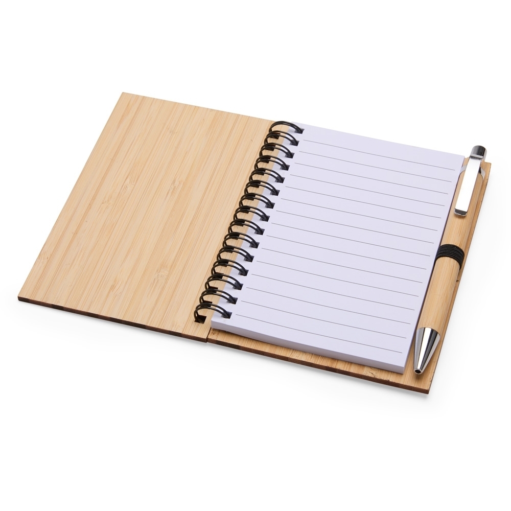 Caderno Ecológico com Caneta Personalizada em Bambu