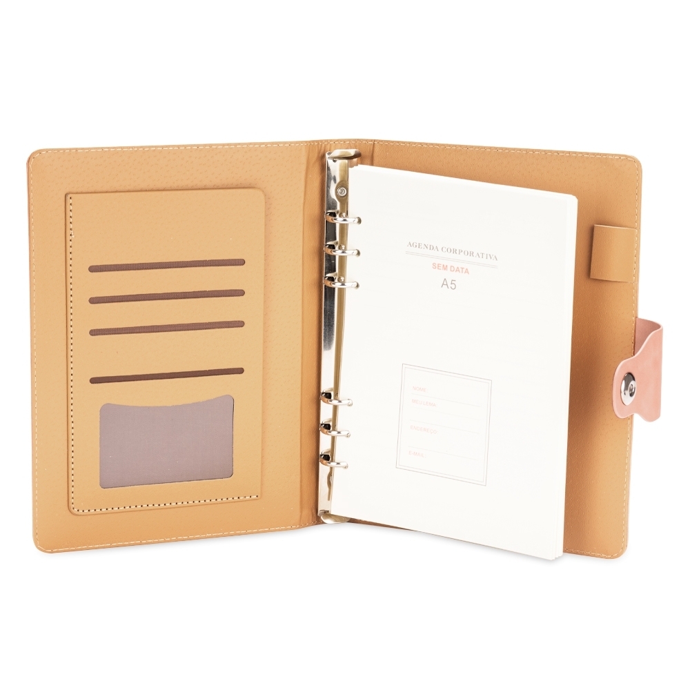 Caderno Fichário A5 Personalizado em PU com Fecho Magnético