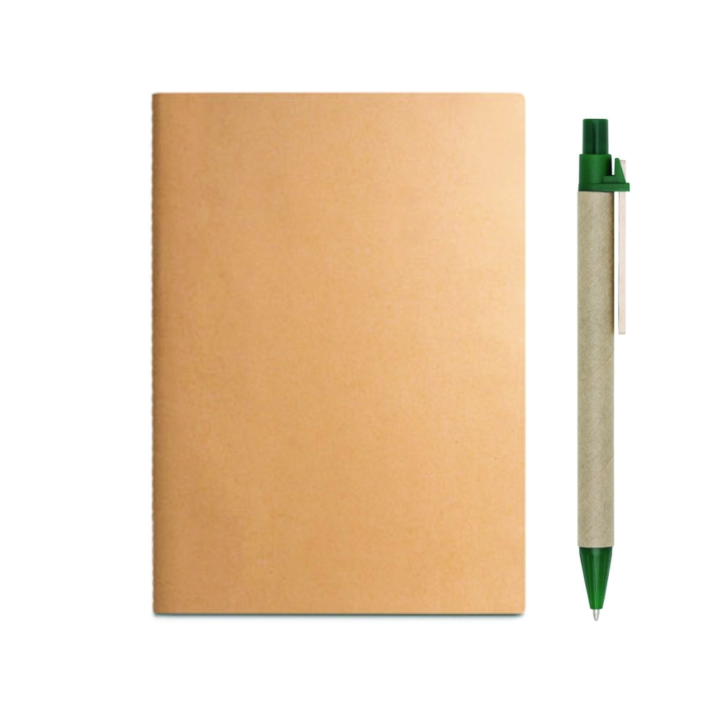 Caderno e caneta ecológica VERDE-93274kit-VD