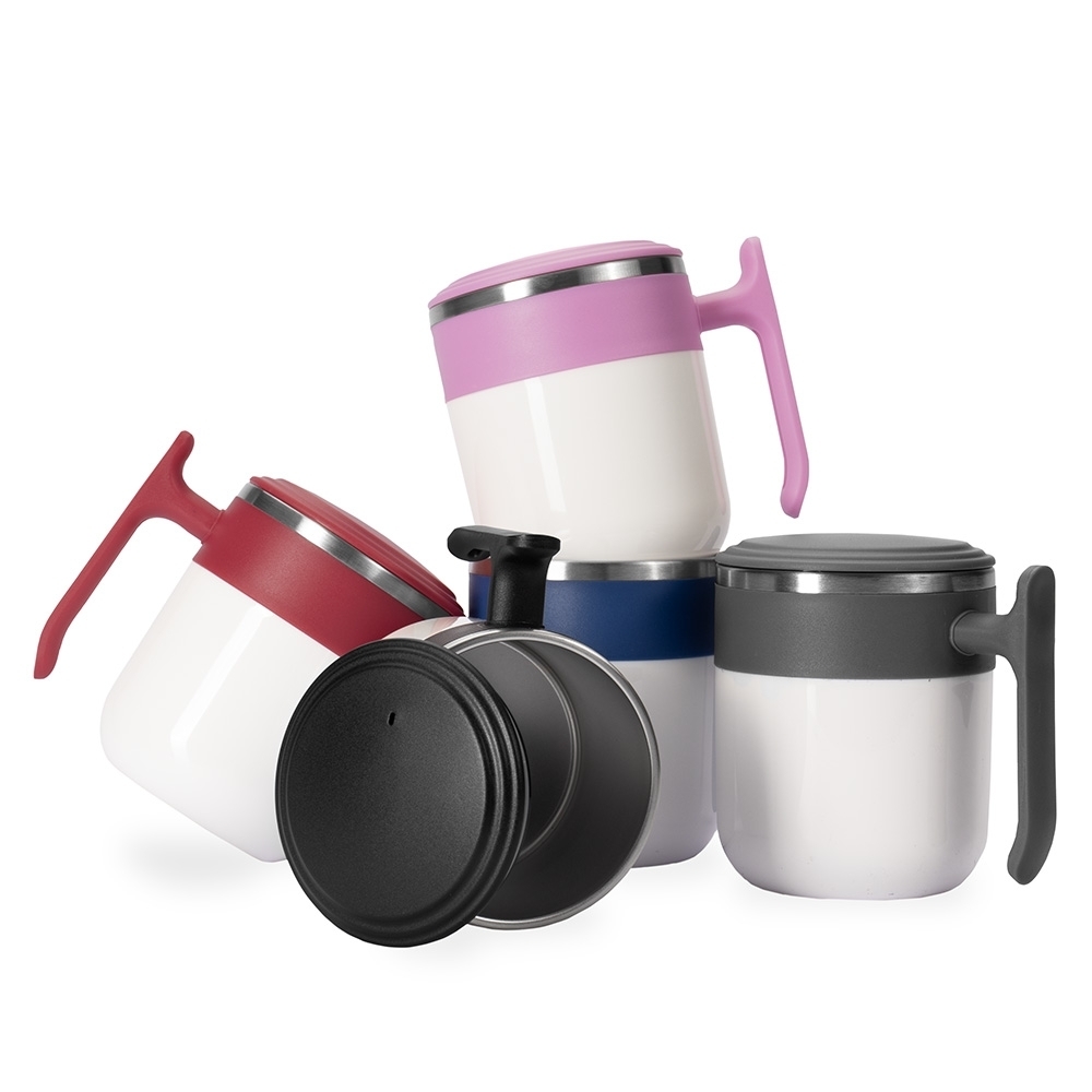 Caneca Inox 350ml Personalizada com Tampa e Alça