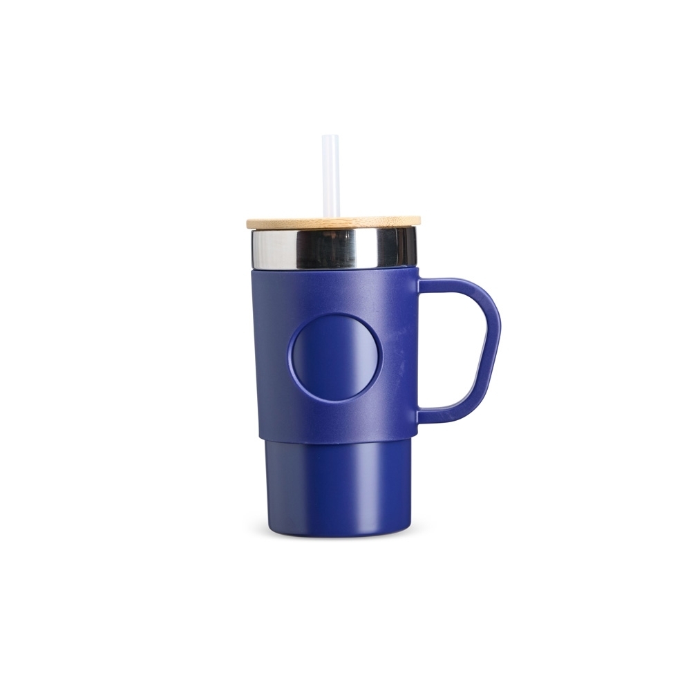Caneca Térmica 400ml com Tampa de Bambu -18934
