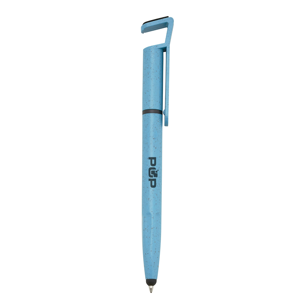 Caneta de Fibra de Bambu Touch com Suporte Personalizada-00708T