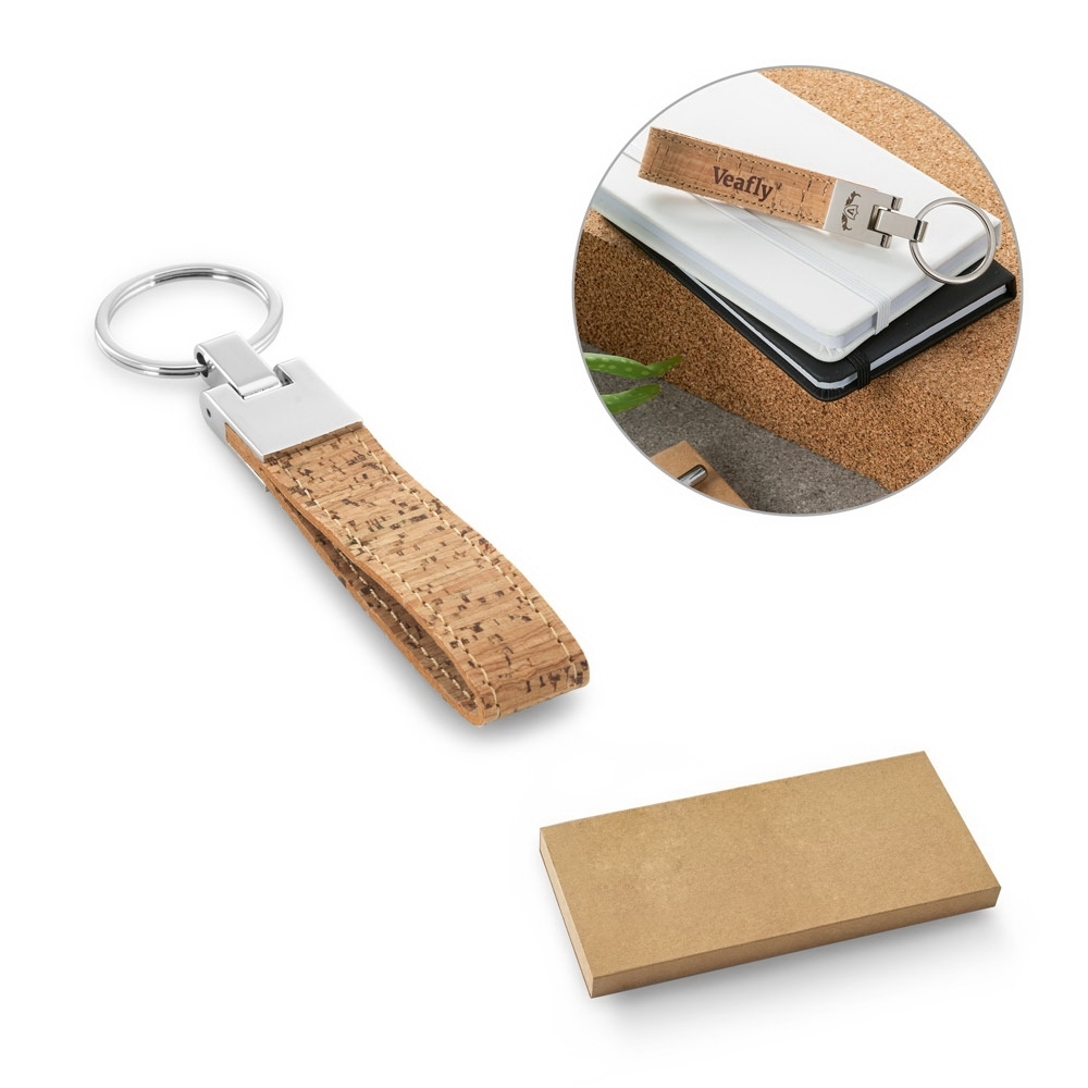 Chaveiro em Cortiça e Metal Personalizado-93145