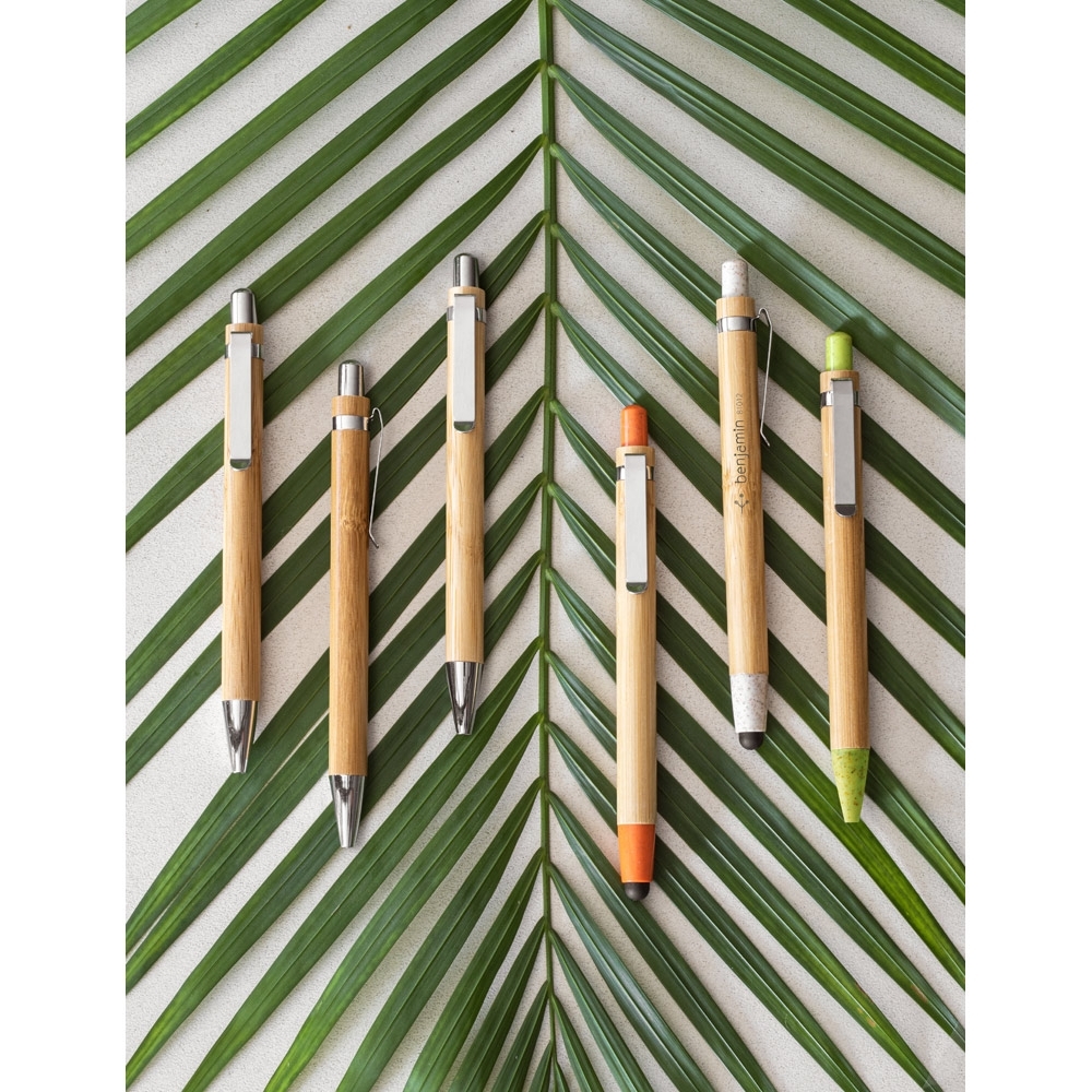 Conjunto de esferográfica e lapiseira de Bambu Personalizada