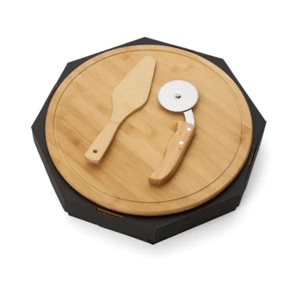 Conjunto para Pizza em Bambu 35cm – 3 Peças Personalizado