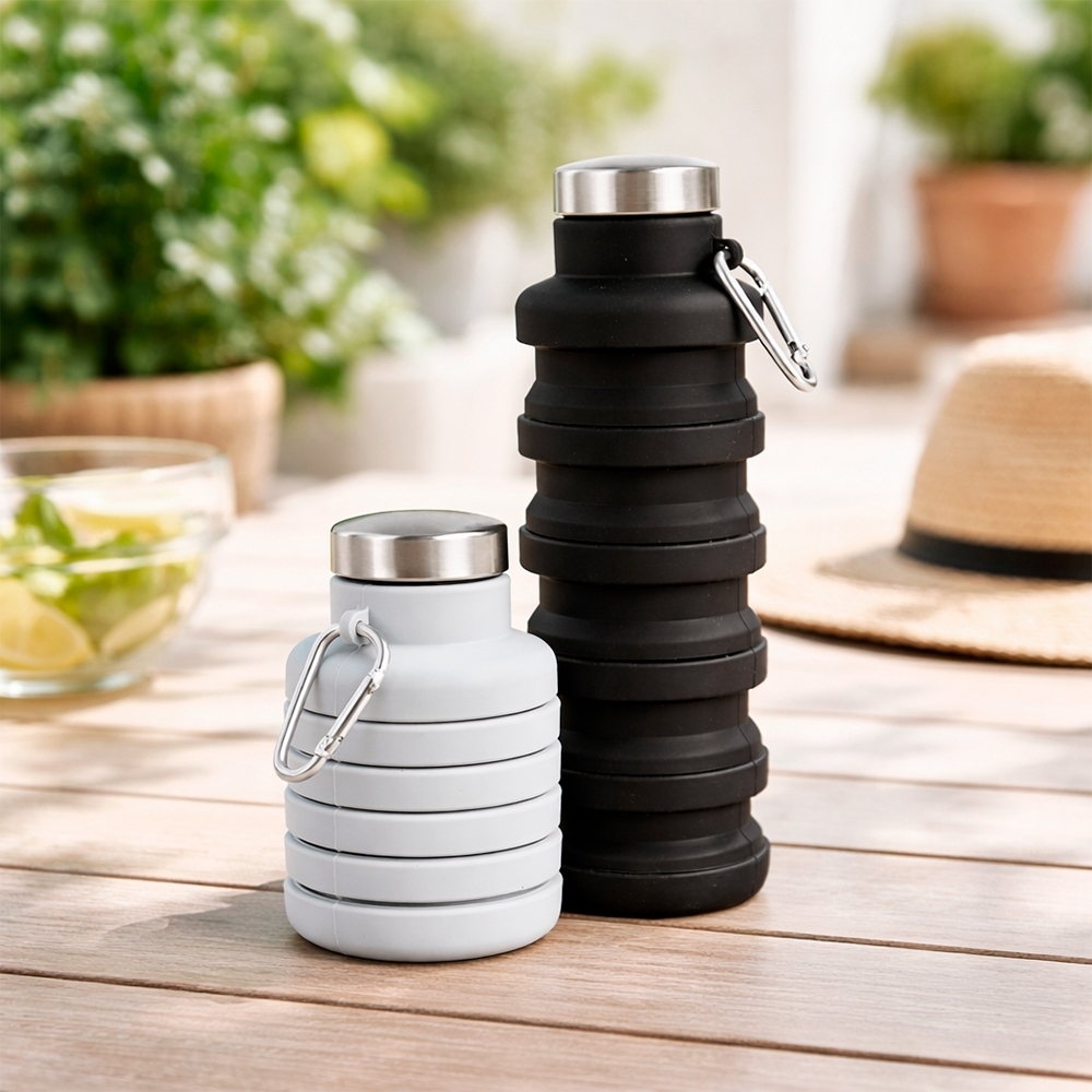 Garrafa Retrátil Silicone 500ml Personalizada