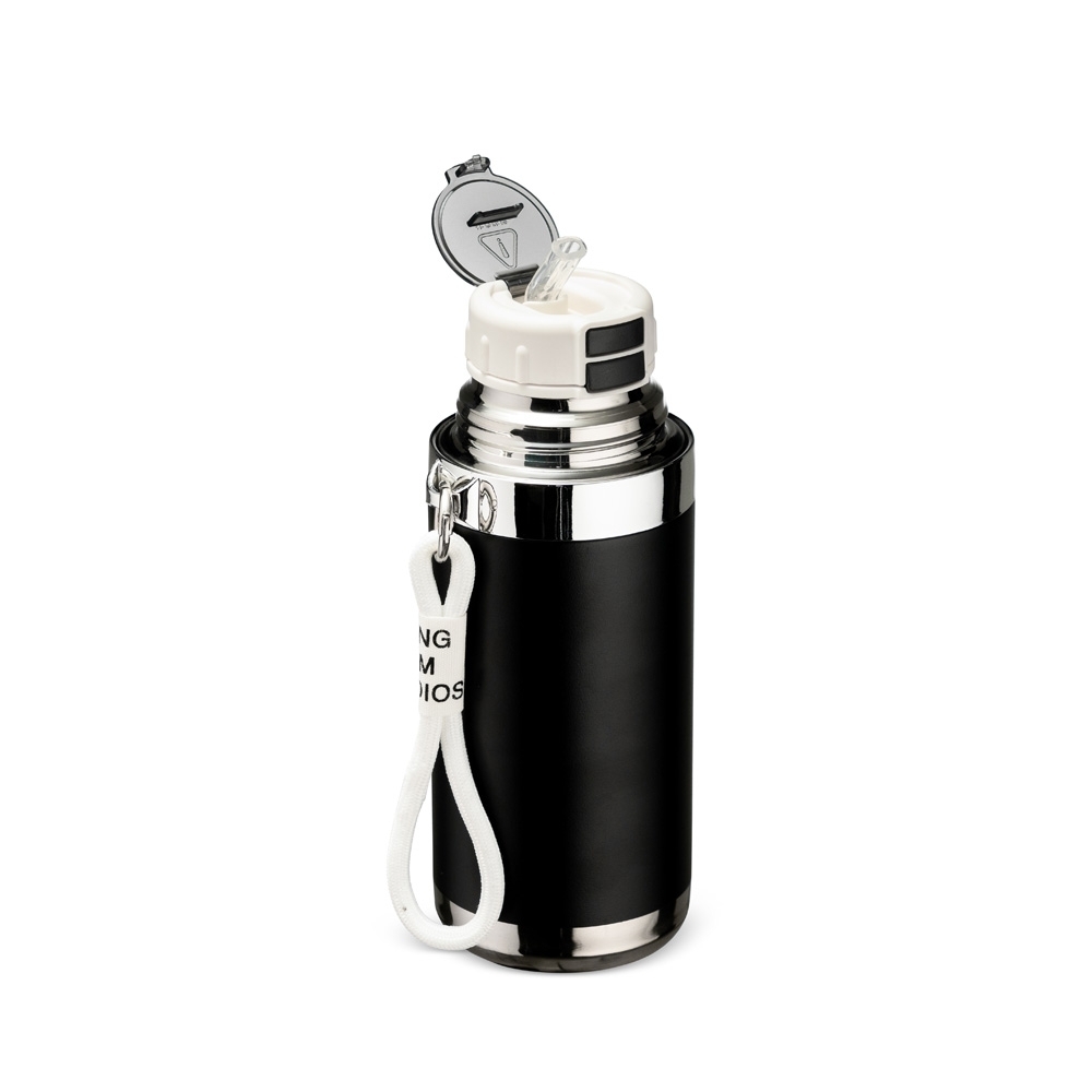 Garrafa Térmica 550ml Personalizada com Infusor, Canudo e Copo Rosqueável