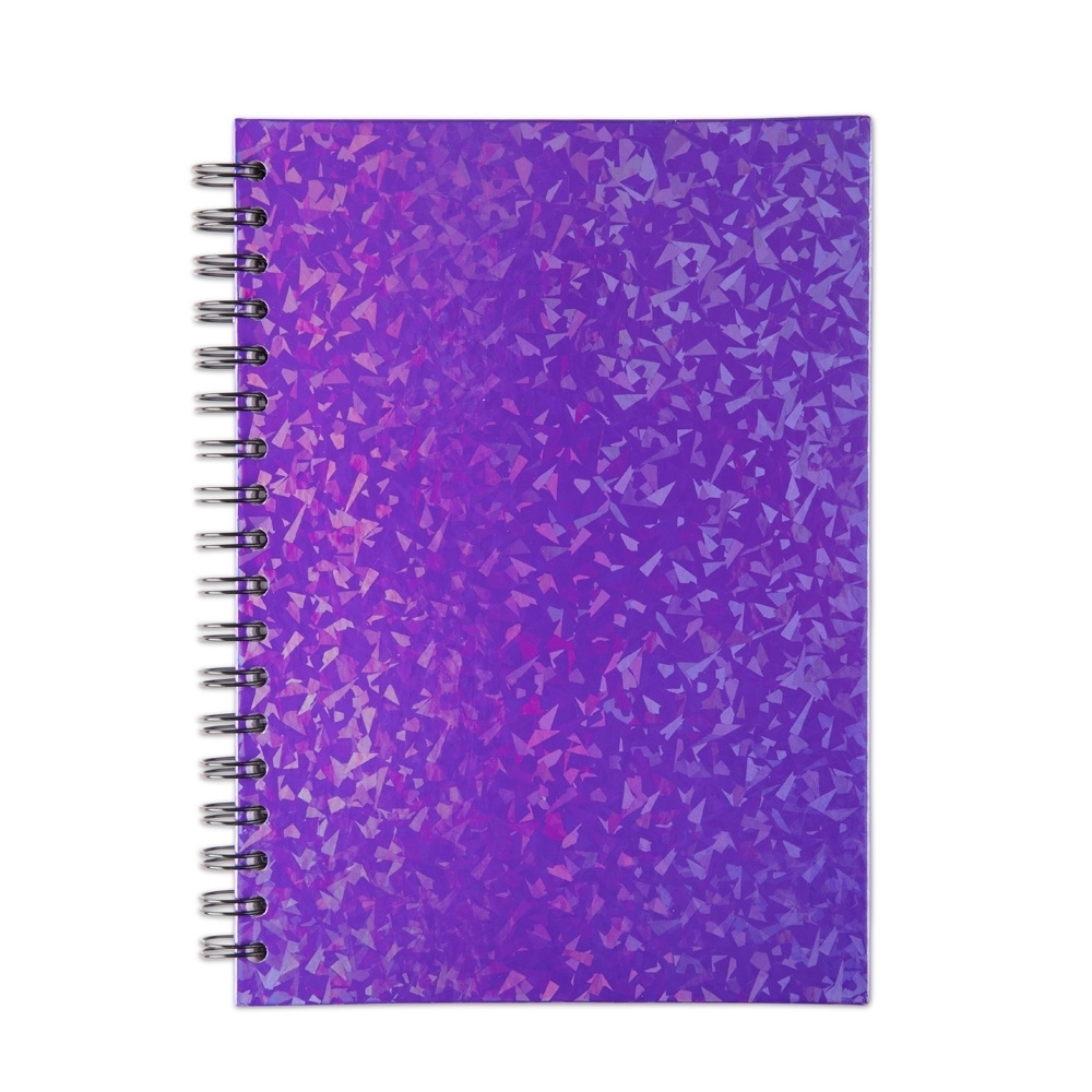 Caderno Holográfico Personalizado com 96 Folhas Pautadas e Capa Dura-15466A