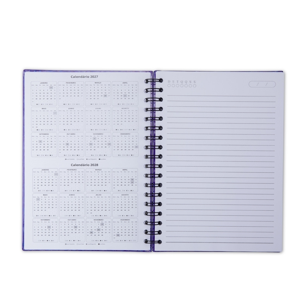Caderno Holográfico Personalizado com 96 Folhas Pautadas e Capa Dura