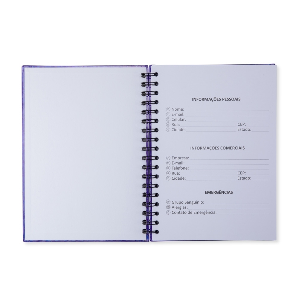 Caderno Holográfico Personalizado com 96 Folhas Pautadas e Capa Dura