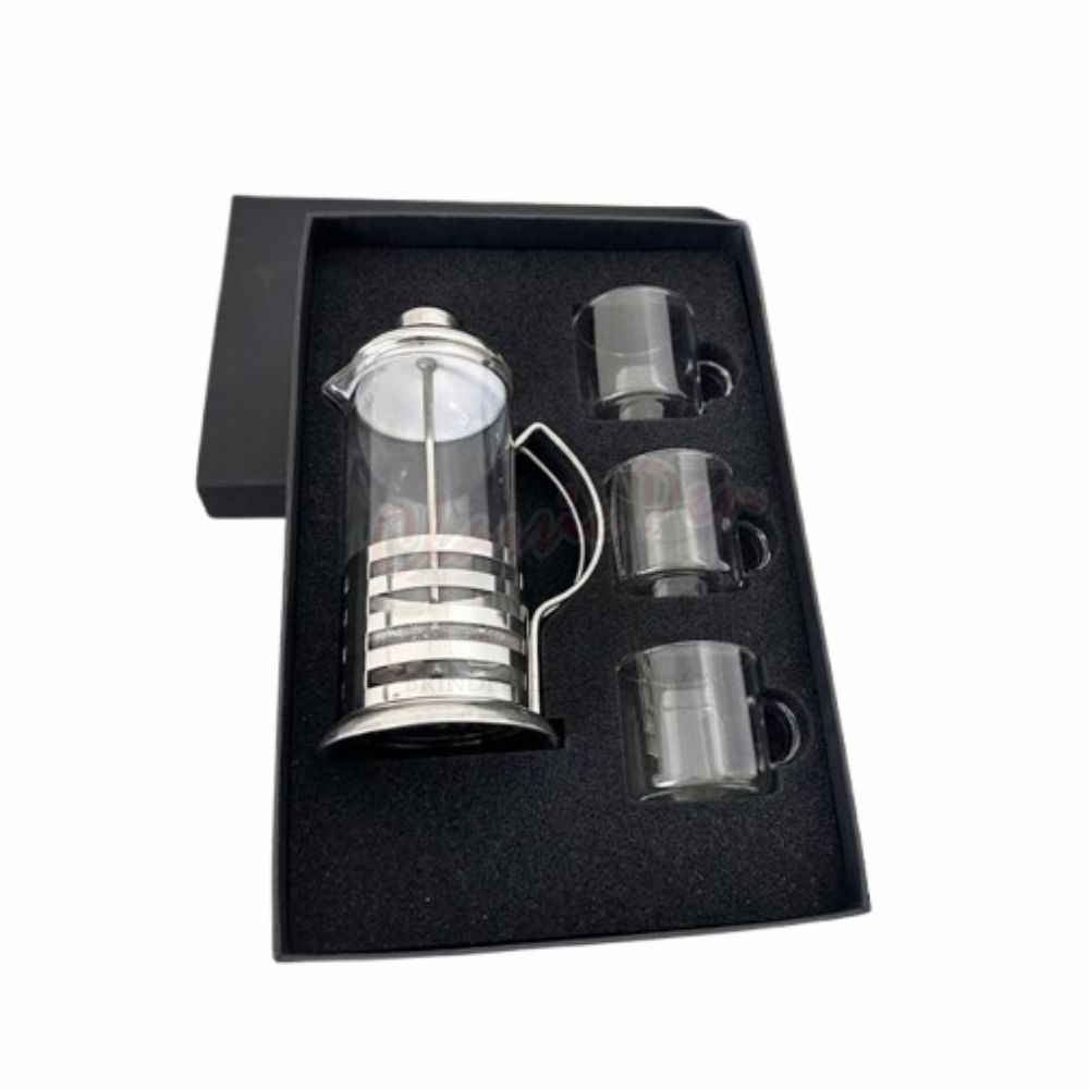 Kit Café Prensa Francesa e Xícaras Borossilicato-kit-19086