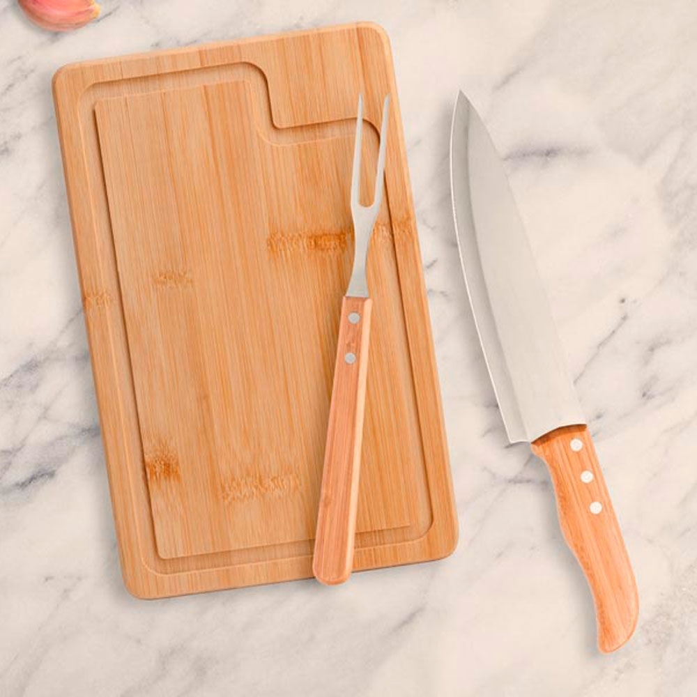 Kit Churrasco Personalizado com Tábua de Bambu, Faca 8
