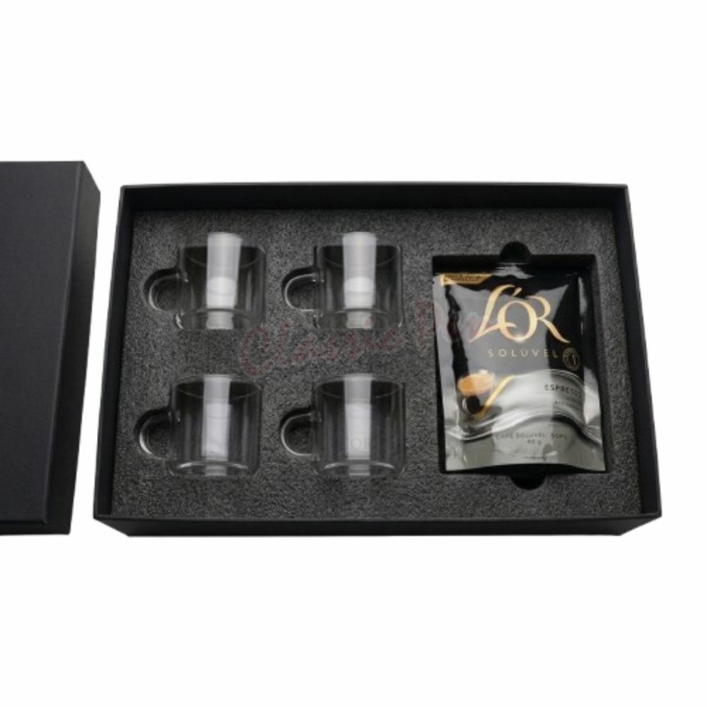 Kit Gourmet Xícaras de Vidro Borossilicato Caixa Customizada-kit-08295