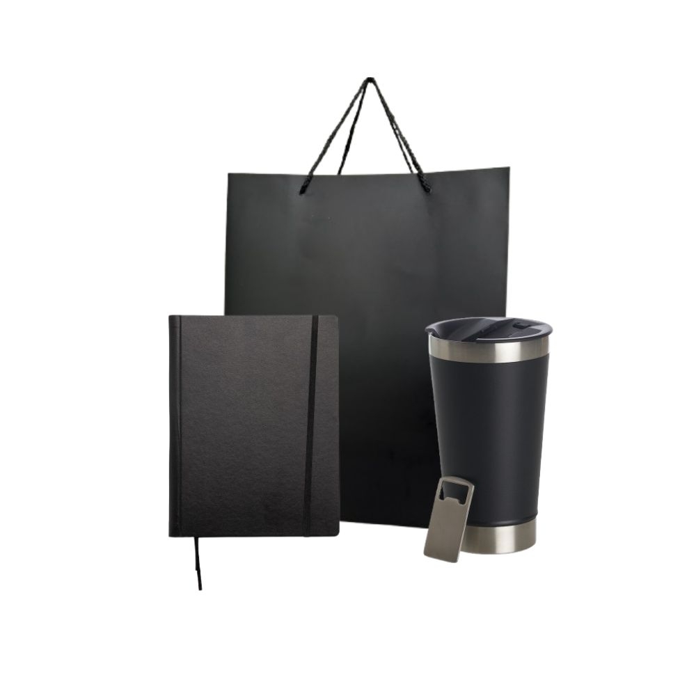 Kit Personalizado com Copo Térmico e Caderneta de Couro Sintético Personalizados-kit20202