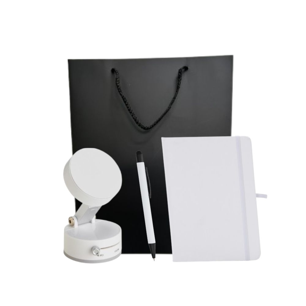 Kit de Brindes Caderneta, Caneta e Suporte para Celular