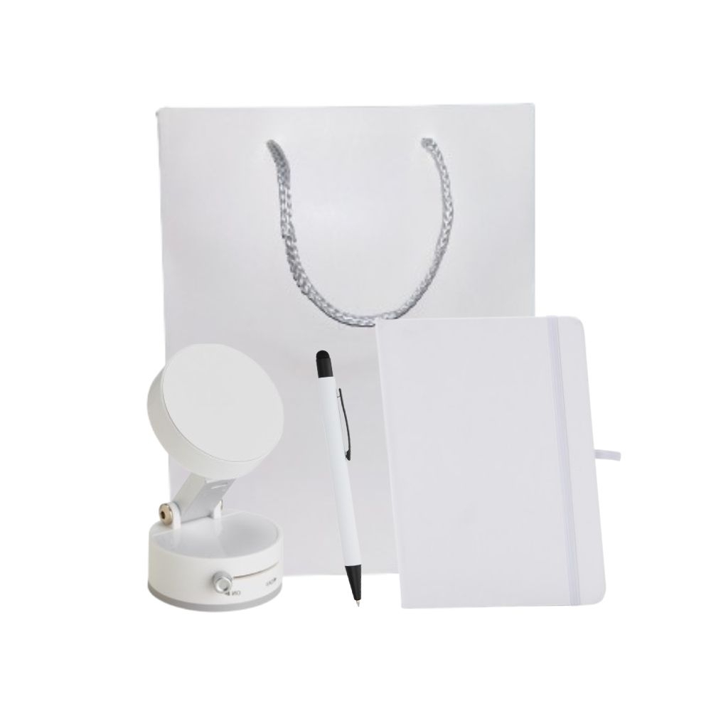 Kit de Brindes Caderneta, Caneta e Suporte para Celular