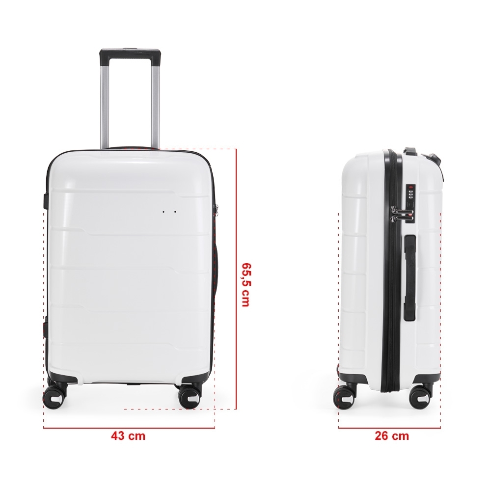 Mala de Viagem 66L Personalizada com Cadeado TSA e Rodinhas 360°