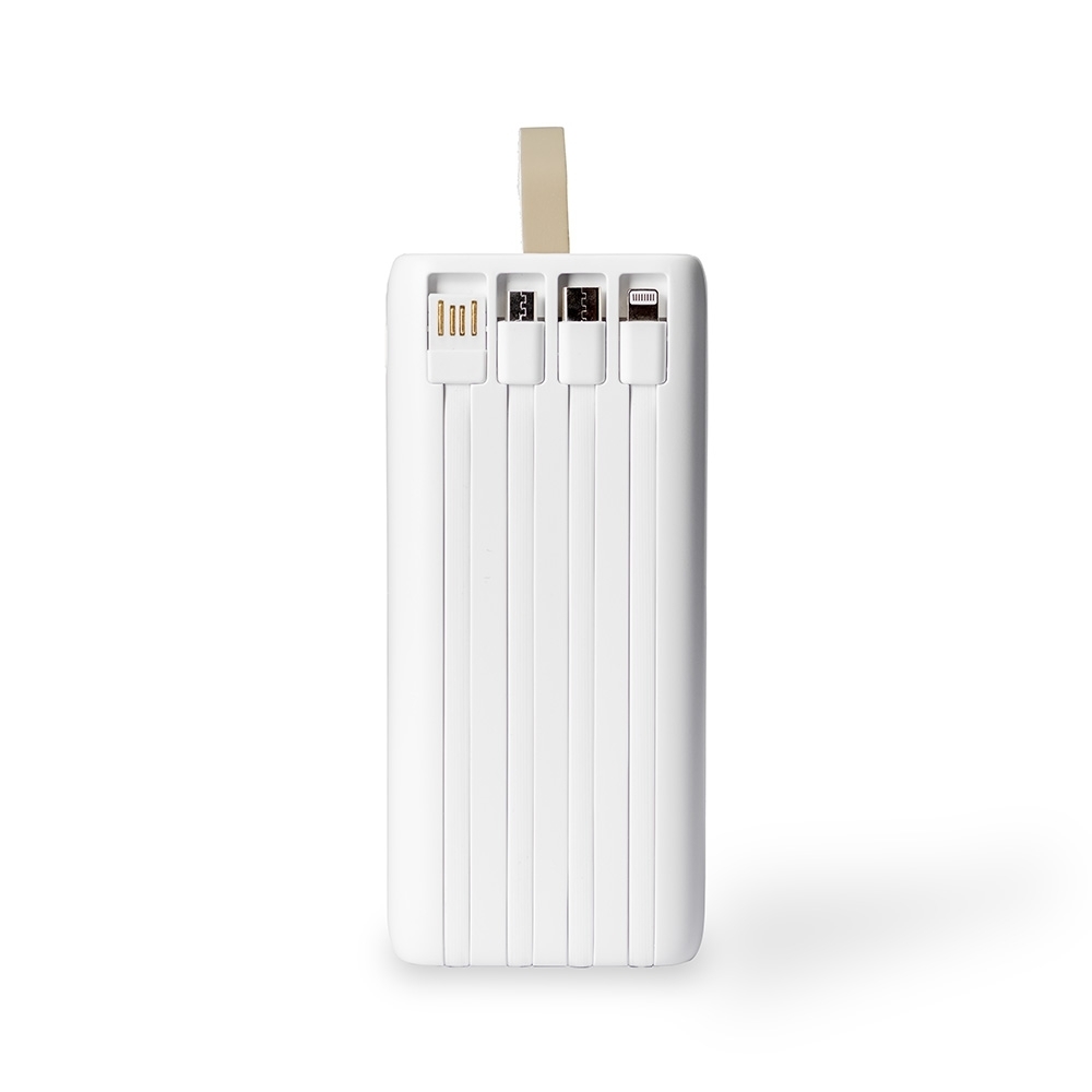 Power Bank 20.000mAh com Lanterna e Cabos Integrados