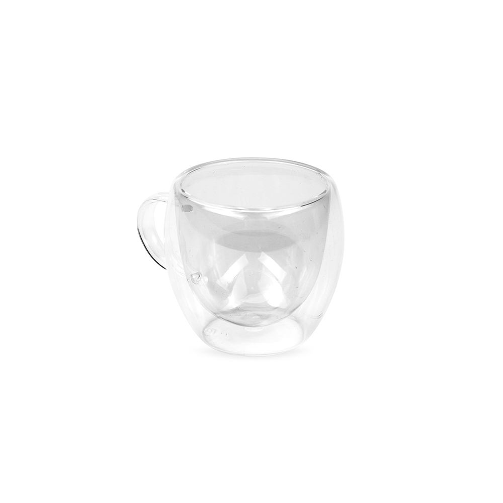 Xícara de Vidro 80ml com Parede Dupla 