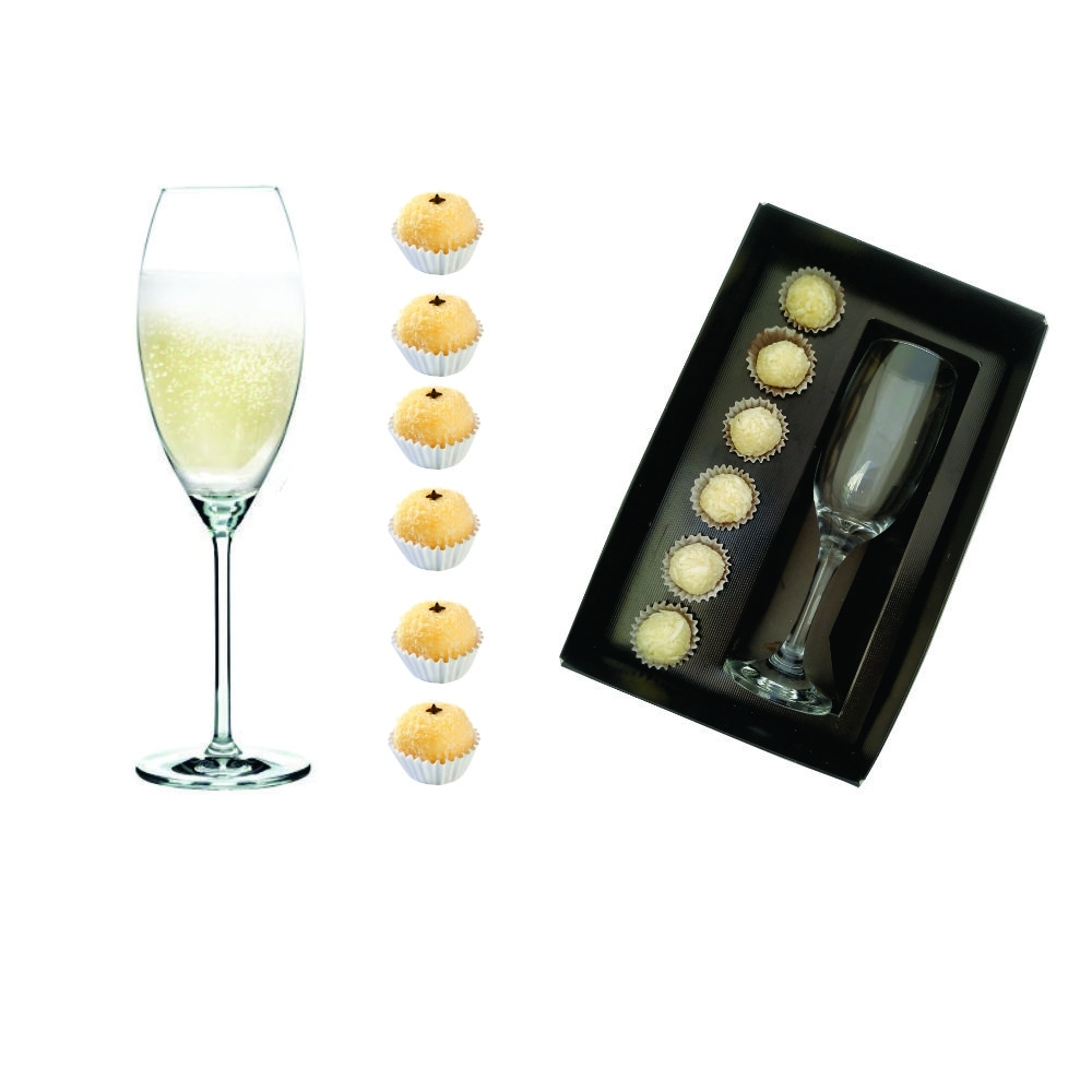 kit taça e Espumante e Brigadeiros gourmet BEGE-11012kit-BEG