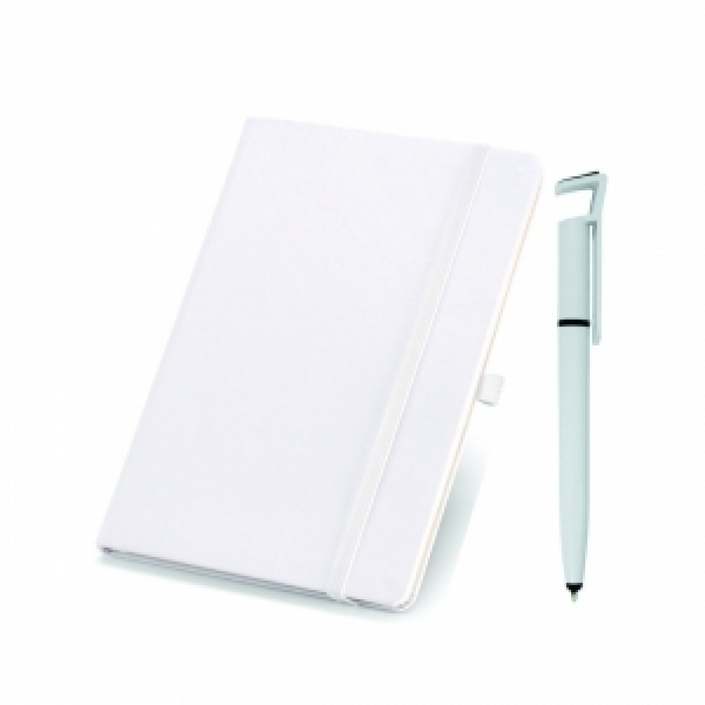 kit de caderno e caneta personalizados BRANCO-1220kit-BRA