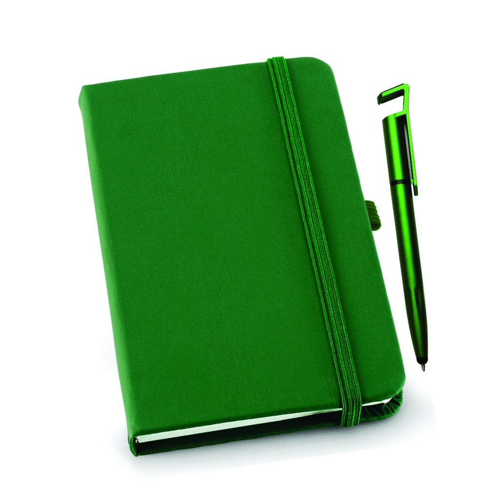 kit de caderno e caneta personalizados VERDE-1220kit-VD