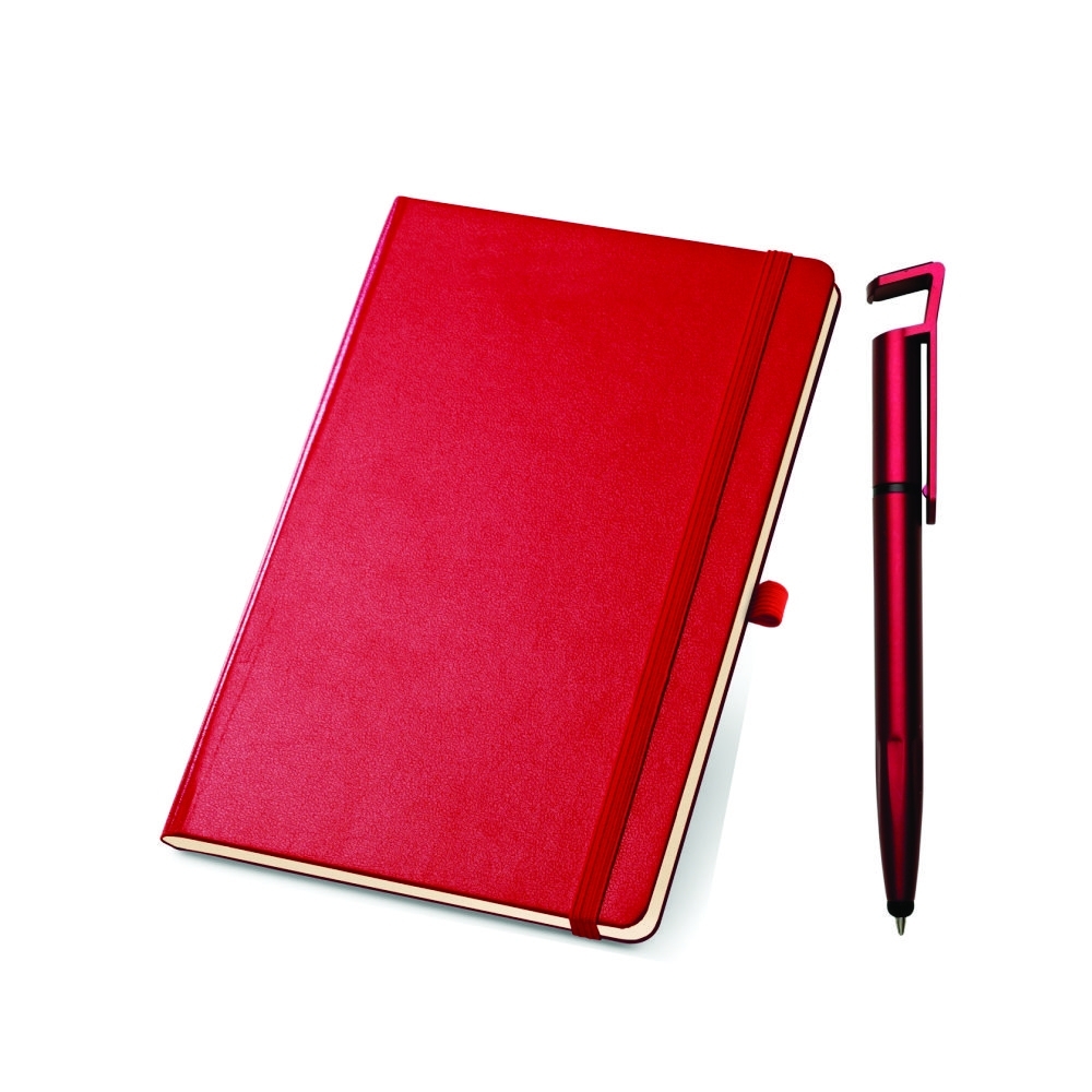 kit de caderno e caneta personalizados VERMELHO-1220kit-VM